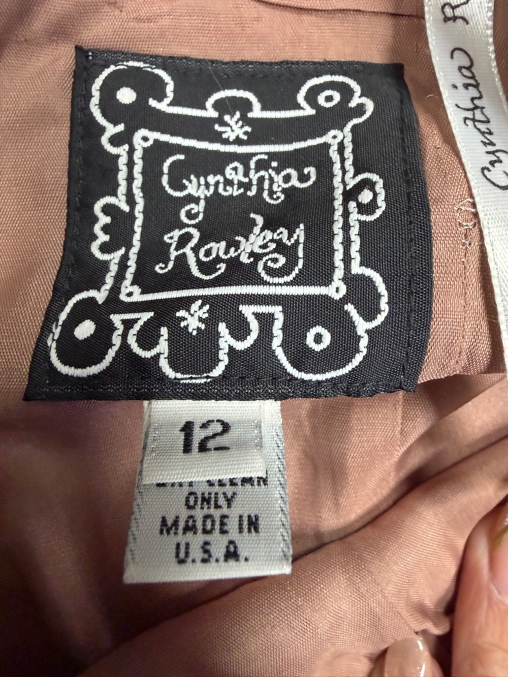 Vintage Cynthia Rowley Strapless Floral Blush Pink Lined Dress - Size 12 - Picture 4 of 5